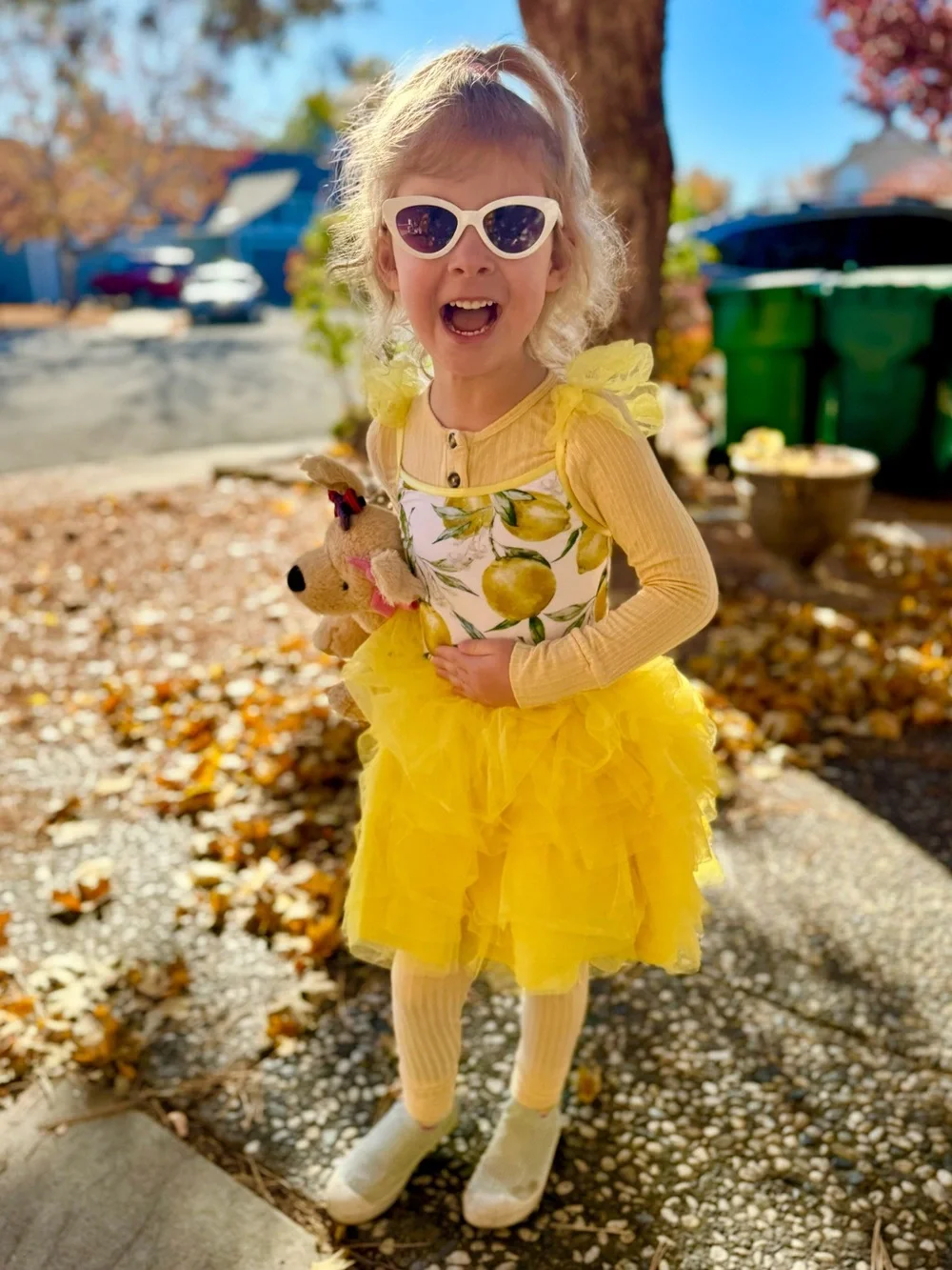 Posh Peanut Limoncello Tulle Smocked Dress